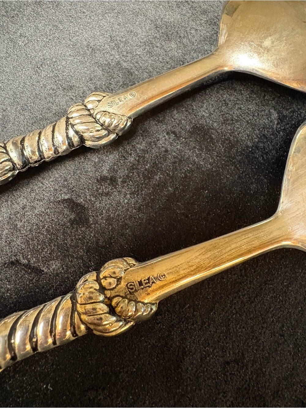Vintage Silea Silver Plated Salad Serving Set - Picture 10 of 11